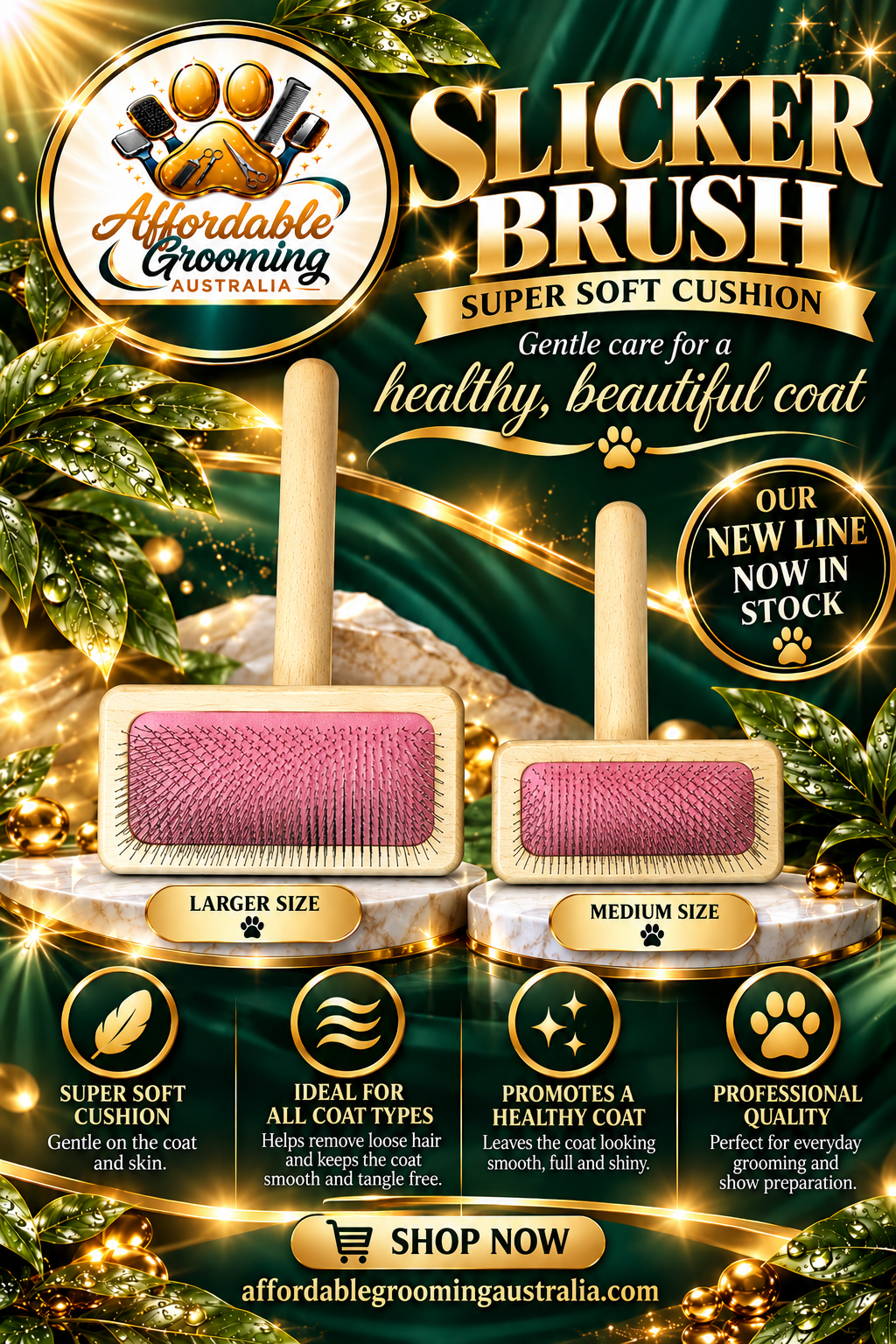 beachwood handle super soft slick brush large