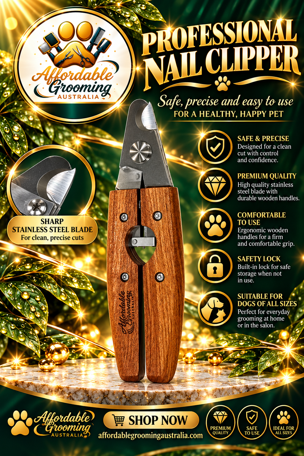 Wooden handled nail cutters
