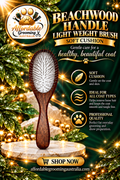 Beachwood handle short pin brush