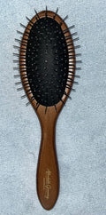 Light beach polished stained beach wood long pin brush